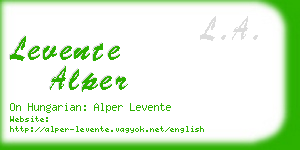 levente alper business card